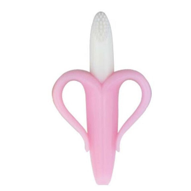 High Quality Baby Teether Toys BPA Banana Teething Ring Silicone Chew Dental Care Toothbrush Nursing Beads Gift For Infant - Baby Homez