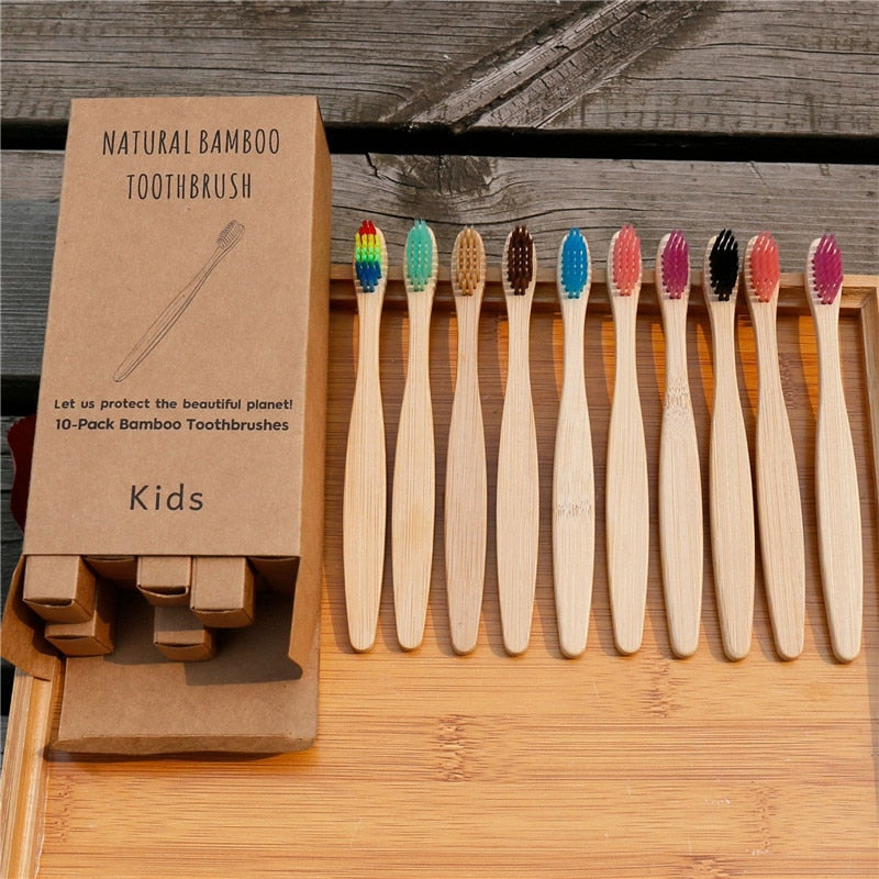 10pcs/set Child Soft Bristle Toothbrush for Children Teeth Bamboo Training Toothbrushes Baby Dental Care Tooth Brush - Baby Homez