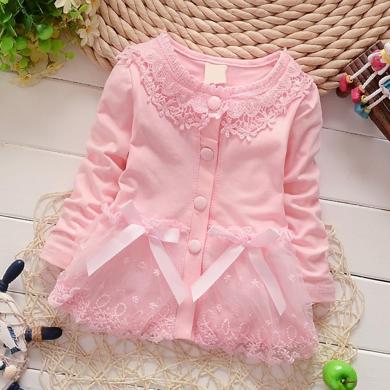 IENENS 1PC Spring Girl Lace Coats Baby Toddler Infant Shirts Tops Clothing Kids Girls Cotton Coat Children Long Sleeves Blouses - Baby Homez