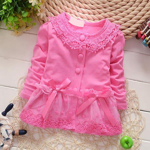 IENENS 1PC Spring Girl Lace Coats Baby Toddler Infant Shirts Tops Clothing Kids Girls Cotton Coat Children Long Sleeves Blouses - Baby Homez