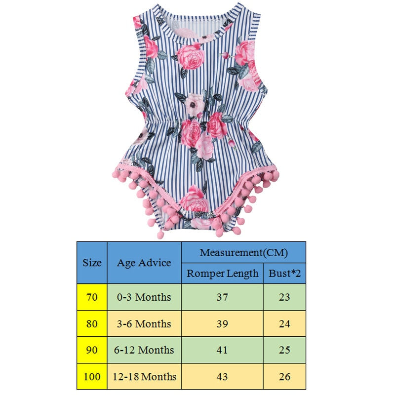 Infant Newborn Baby Girls Romper Summer Baby Clothes Flower Watermelon Print Tassel Jumpsuit Playsuit Sunsuit Baby Girl Costumes - Baby Homez