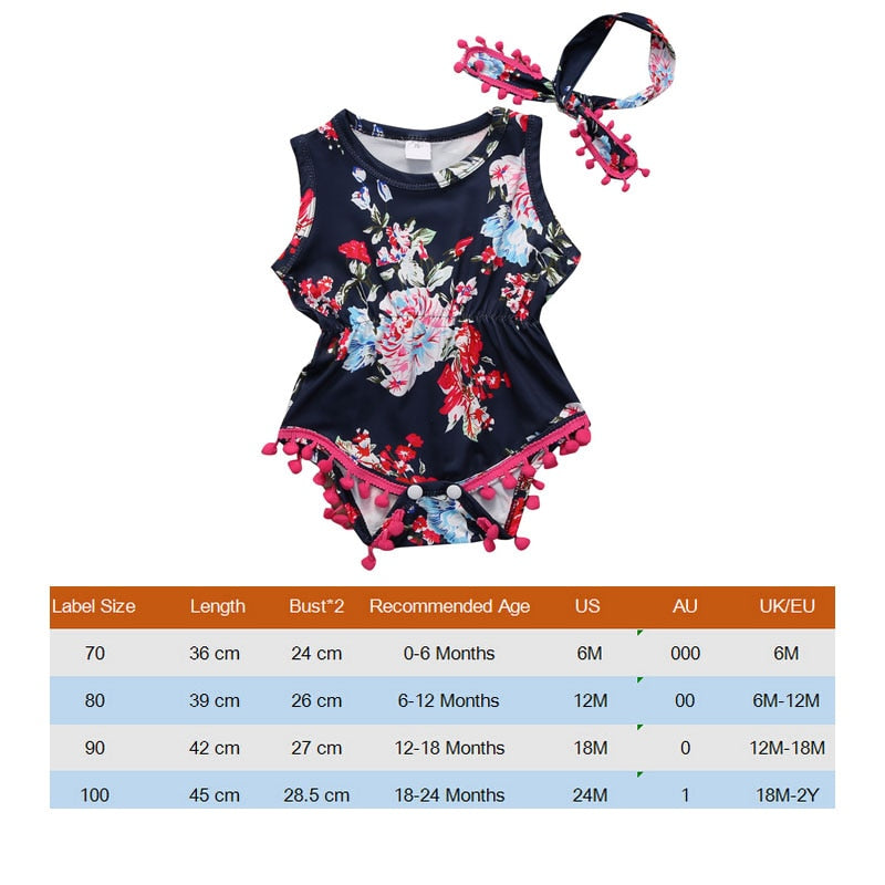 Infant Newborn Baby Girls Romper Summer Baby Clothes Flower Watermelon Print Tassel Jumpsuit Playsuit Sunsuit Baby Girl Costumes - Baby Homez