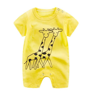 2020 Cheap cotton Baby romper Short Sleeve baby clothing One Piece Summer Unisex Baby Clothes girl and boy jumpsuits Giraffe - Baby Homez