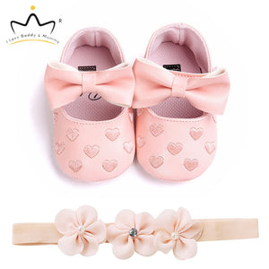 Baby Shoes Headband Set Cute Flower Unicorn Toddler Shoes For Girls Soft Sole Anti Slip Baby Girl Shoes First Walkers - Baby Homez