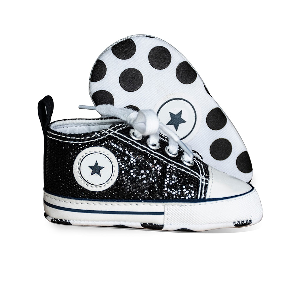 Newborn First Walkers Crib Shoe White Soft Anti-Slip Sole Unisex Toddler Casual Canvas Baby Infant Boy Girl Shoes - Baby Homez