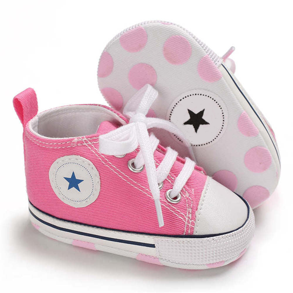 Newborn First Walkers Crib Shoe White Soft Anti-Slip Sole Unisex Toddler Casual Canvas Baby Infant Boy Girl Shoes - Baby Homez