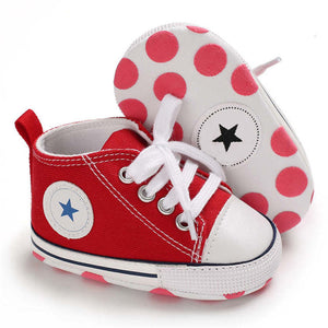Newborn First Walkers Crib Shoe White Soft Anti-Slip Sole Unisex Toddler Casual Canvas Baby Infant Boy Girl Shoes - Baby Homez