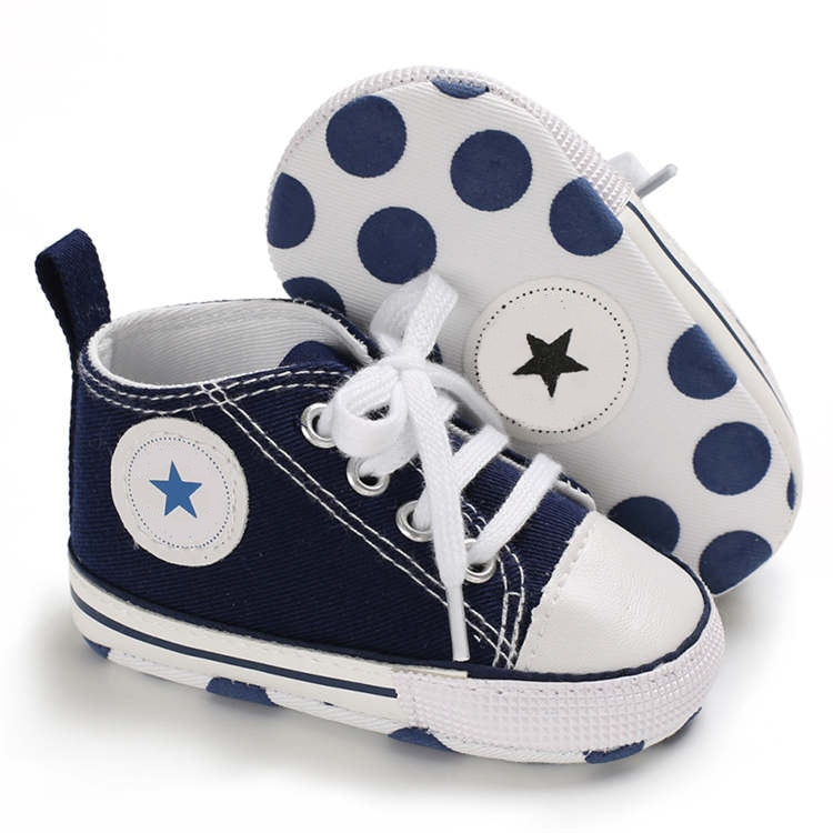 Newborn First Walkers Crib Shoe White Soft Anti-Slip Sole Unisex Toddler Casual Canvas Baby Infant Boy Girl Shoes - Baby Homez