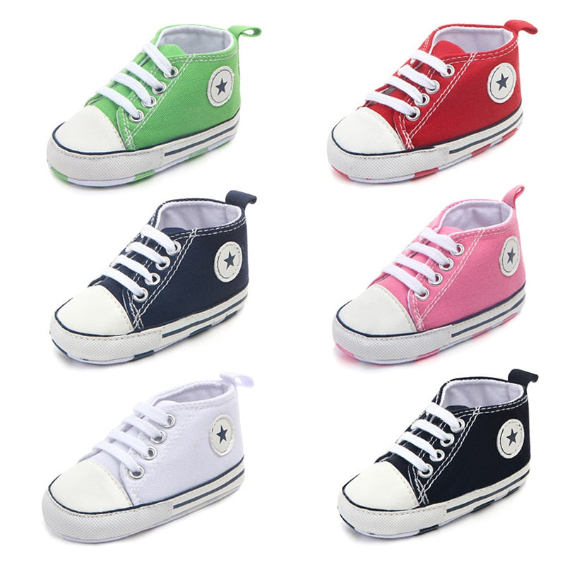 New Canvas Classic Sports Sneakers Newborn Baby Boys Girls First Walkers Shoes Infant Toddler Soft Sole Anti-slip Baby Shoes - Baby Homez