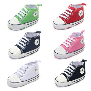 New Canvas Classic Sports Sneakers Newborn Baby Boys Girls First Walkers Shoes Infant Toddler Soft Sole Anti-slip Baby Shoes - Baby Homez