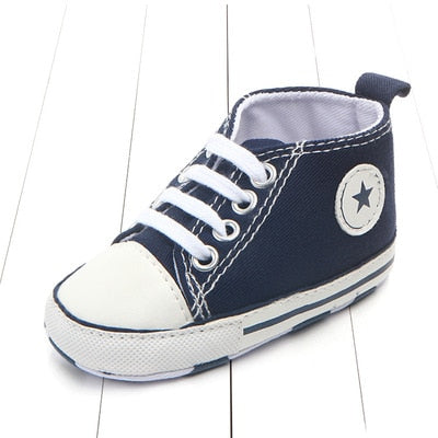 New Canvas Classic Sports Sneakers Newborn Baby Boys Girls First Walkers Shoes Infant Toddler Soft Sole Anti-slip Baby Shoes - Baby Homez