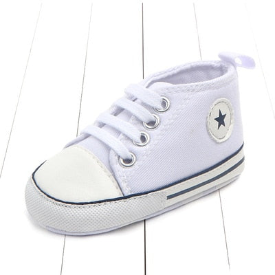 New Canvas Classic Sports Sneakers Newborn Baby Boys Girls First Walkers Shoes Infant Toddler Soft Sole Anti-slip Baby Shoes - Baby Homez