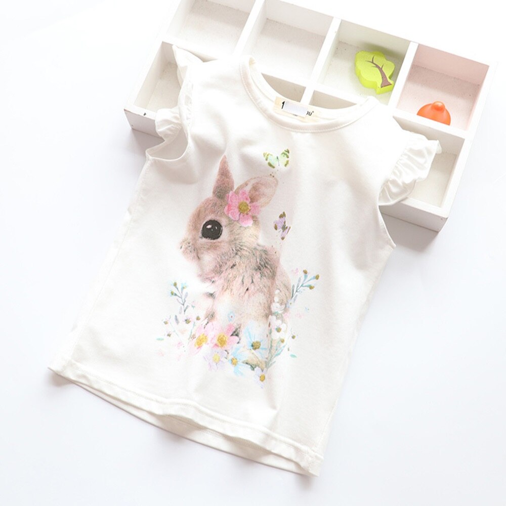 Cotton Baby Toddler Tops Kids Summer Short Sleeve T Shirt Girls Children's Clothing Princess Print Animal Cat Butterfly T-Shirt - Baby Homez