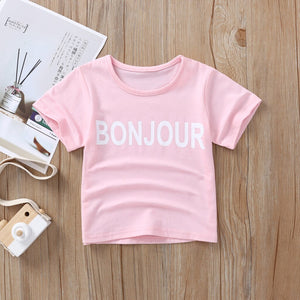 Cotton Baby Toddler Tops Kids Summer Short Sleeve T Shirt Girls Children's Clothing Princess Print Animal Cat Butterfly T-Shirt - Baby Homez