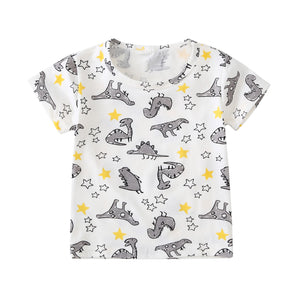 Cotton Baby Toddler Tops Kids Summer Short Sleeve T Shirt Girls Children's Clothing Princess Print Animal Cat Butterfly T-Shirt - Baby Homez