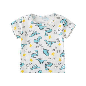 Cotton Baby Toddler Tops Kids Summer Short Sleeve T Shirt Girls Children's Clothing Princess Print Animal Cat Butterfly T-Shirt - Baby Homez
