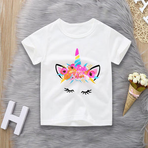Cotton Baby Toddler Tops Kids Summer Short Sleeve T Shirt Girls Children's Clothing Princess Print Animal Cat Butterfly T-Shirt - Baby Homez