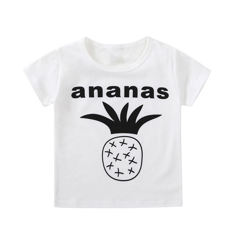 Cotton Baby Toddler Tops Kids Summer Short Sleeve T Shirt Girls Children's Clothing Princess Print Animal Cat Butterfly T-Shirt - Baby Homez