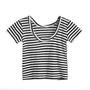 Baby Girls T Shirt Short Sleeve Kid Summer Shirt Crop Tops Striped Modal Shirts Tee Kids Clothing bebe menina - Baby Homez