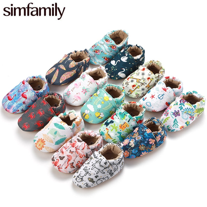 [simfamily]Kid Girls Boy First Walkers Soft Infant Toddler Shoes Cute Flower Soles Crib Shoes Footwear for Newborns baby shoes - Baby Homez