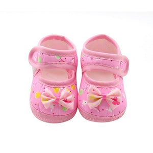 Cotton Baby Girls Shoes Infant First Walkers Toddler Girls Kid Bowknot Soft Anti-Slip Crib Shoes 0-18 Months - Baby Homez