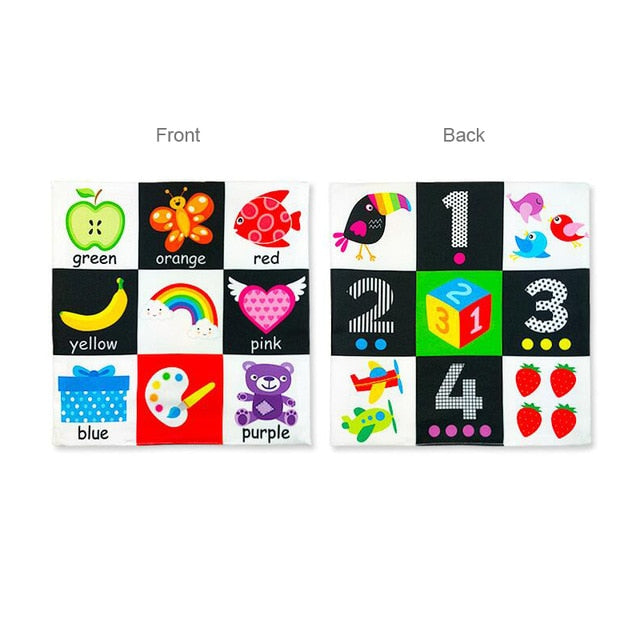 Baby Toys For Newborn Soft Cloth Book 0-12 Months Kids Learning Educational Black/White Cognition Rustle Sound Newspaper - Baby Homez