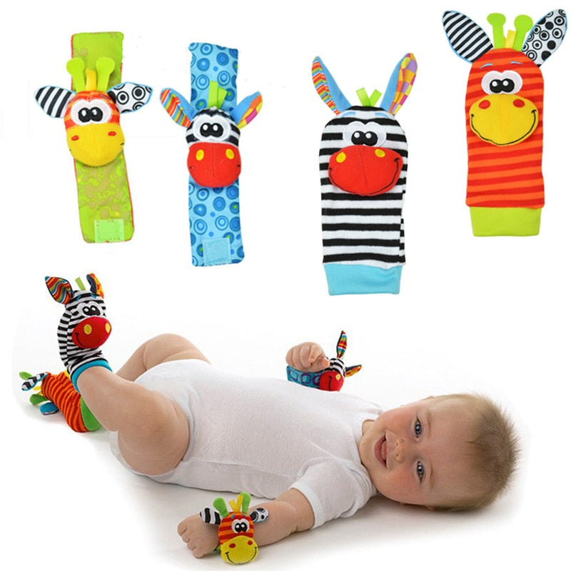 Infant Baby Kids Socks rattle toys Wrist Rattle and Foot Socks 0~24 Months 20% off - Baby Homez