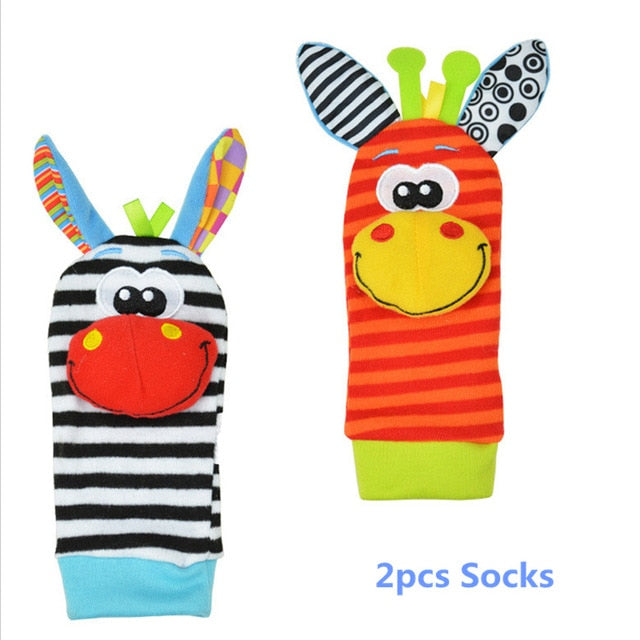 Infant Baby Kids Socks rattle toys Wrist Rattle and Foot Socks 0~24 Months 20% off - Baby Homez