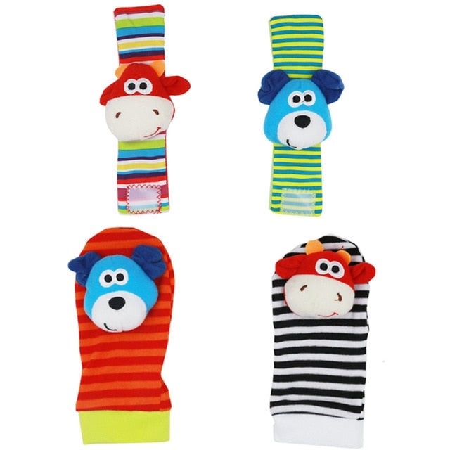 Infant Baby Kids Socks rattle toys Wrist Rattle and Foot Socks 0~24 Months 20% off - Baby Homez