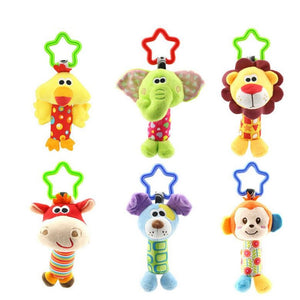 Baby Kids Rattle Toys Cartoon Animal Plush Hand Bell Baby Stroller Crib Hanging Rattles Infant Baby Toys Gifts 35% off - Baby Homez