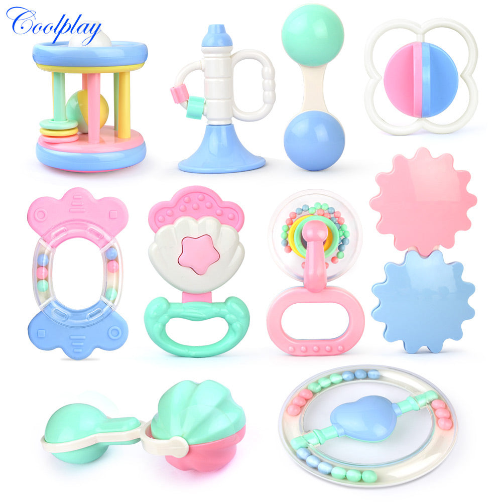 Baby Toys Hand Hold Jingle Shaking Bell Lovely Hand Shake Bell Ring Baby Rattles Toys Newborn Baby 0- 12 Months Teether Toys - Baby Homez