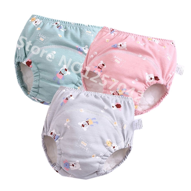 New 6Layers Crotch Baby Diapers Reusable Training Pants  Washable Cloth Nappy Diaper Waterproof Cotton Potty Panties  Underwear - Baby Homez