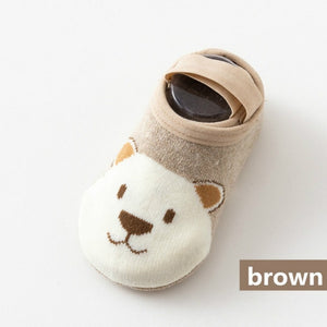 1 Pair Fashion Baby Girls Boys Cute Cartoon Non-slip Cotton Toddler Floor Socks Animal pattern First Walker Shoes for Newborns - Baby Homez