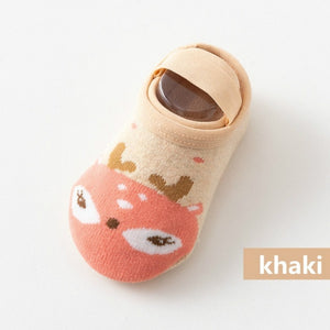 1 Pair Fashion Baby Girls Boys Cute Cartoon Non-slip Cotton Toddler Floor Socks Animal pattern First Walker Shoes for Newborns - Baby Homez