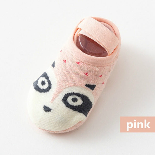 1 Pair Fashion Baby Girls Boys Cute Cartoon Non-slip Cotton Toddler Floor Socks Animal pattern First Walker Shoes for Newborns - Baby Homez