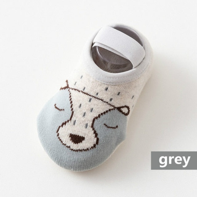 1 Pair Fashion Baby Girls Boys Cute Cartoon Non-slip Cotton Toddler Floor Socks Animal pattern First Walker Shoes for Newborns - Baby Homez