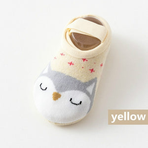 1 Pair Fashion Baby Girls Boys Cute Cartoon Non-slip Cotton Toddler Floor Socks Animal pattern First Walker Shoes for Newborns - Baby Homez